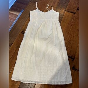 Anthropologie The Prairie by Rachel Ashwell Eyelet Midi Dress White Size 8